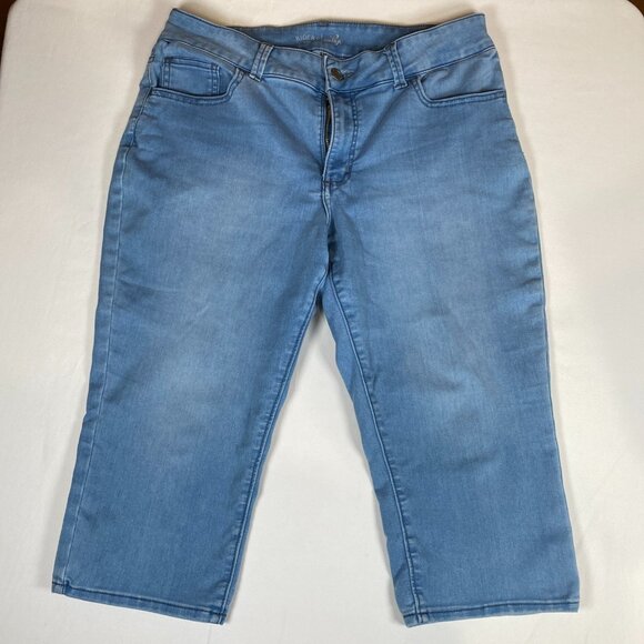 Lee Riders Indigo Capri Mid Rise Boot Cut Women's Jeans 14 Blue Cotton Blend - Picture 1 of 7